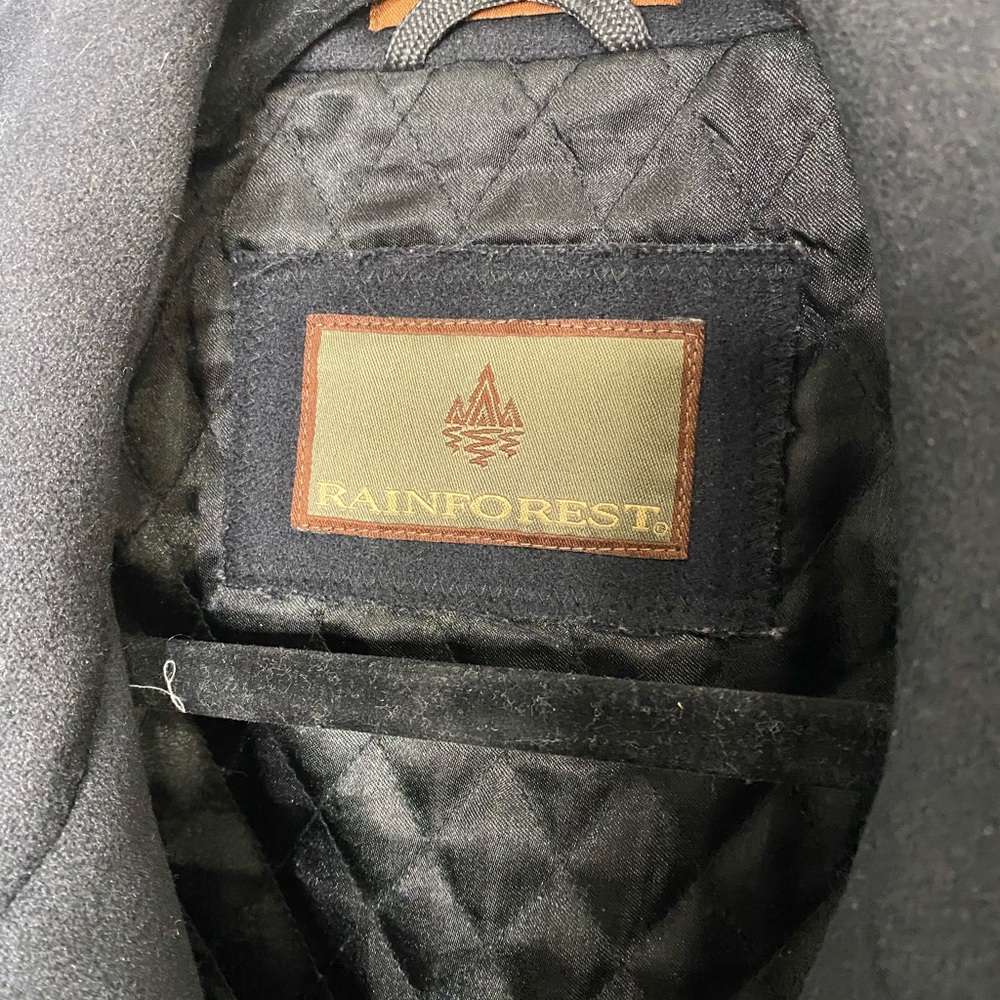 RAINFOREST Men’s Wool Black Zip Up Jacket Size M - Picture 2 of 4